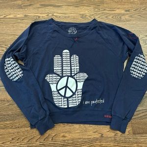 XS Peace Love World Protected Hamsa Sweatshirt like new!